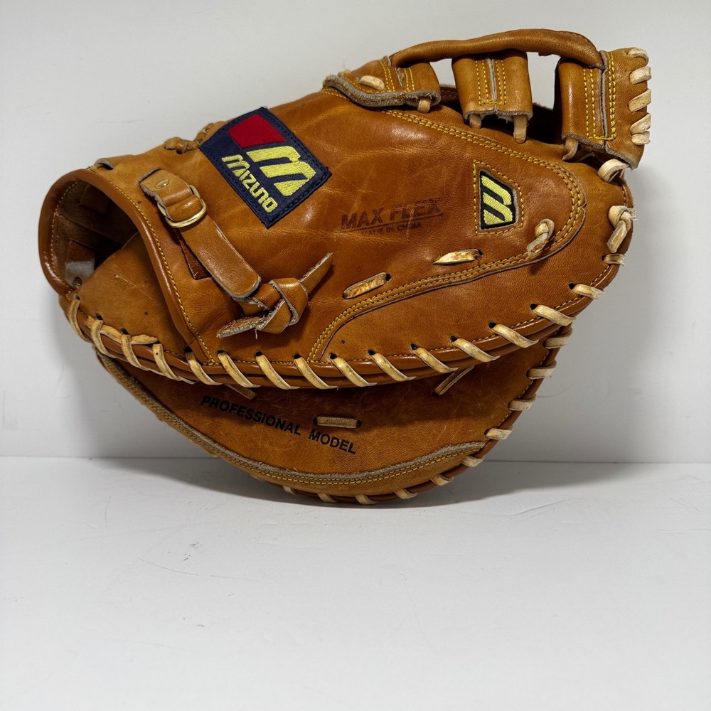 Mizuno MZC 25 Catchers Mitt US Steerhide Leather Baseball Glove RHT Tan